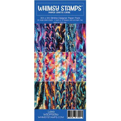 Whimsy Stamps Slimline Paper Pack - Lava